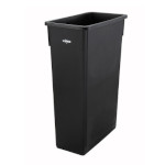 Winco PTC-23K - Slender Trash Can, 23 gallon, 20-1/8”L x 10-7/8”W x 29-7/8”H, black