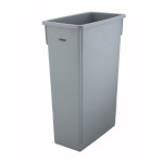 Winco PTC-23SG - Slender Trash Can, 23 gallon, 20-1/8”L x 10-7/8”W x 29-7/8”H, gray