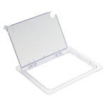 Winco SP7200H - Food Pan Cover, 1/2 size, hinged, notched, peg hole, polycarbonate