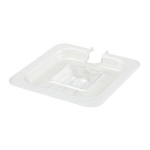 Winco SP7600C - Food Pan Cover, 1/6 size, slotted, with handle, polycarbonate