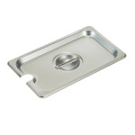 Winco SPCQ - Steam Table Pan Cover, 1/4 size, slotted, with handle, 18/8 stainless steel