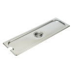 Winco SPJL-HCN - Steam Table Pan Cover, 1/2 size long, notched, 25 gauge, stainless steel