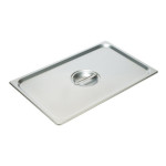 Winco SPSCF - Steam Table Pan Cover, 1/1 size, solid, with handle, 18/8 stainless steel