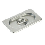 Winco SPSCN-GN - Steam Table Pan Cover, 1/9 GN size, solid, with handle, 18/8 stainless steel