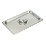 Winco SPSCQ - Steam Table Pan Cover, 1/4 size, solid, with handle, 18/8 stainless steel