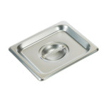Winco SPSCS - Steam Table Pan Cover, 1/6 size, solid, with handle, 18/8 stainless steel