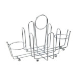 Winco WH-1 - Condiment Holder, chrome plated wire with ball feet and center clip