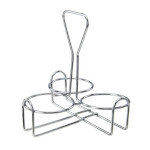 Winco WH-4 - Condiment Jar Holder, 3 ring, fits CJ-7P and CJ-7G, chrome-plated wire