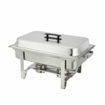 Winco C-3080B - Chafer, 8 qt., full size, rectangular, mirror finish cover, 18/8 stainless steel