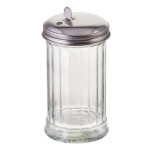Winco G-102 - Sugar Pourer, 12 oz., with flap top, glass