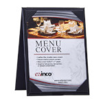 Winco LMTD-57BK - Menu Cover, table tent design, double view, (2) 5