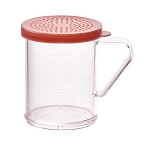 Winco PDG-10R - Shaker/Dredge, 10 oz., with handle, rose snap-on lid, polycarbonate, clear