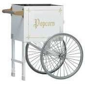 Gold Medal 2148CW - 20' Wide Steerable Popcorn Cart, White Exterior 