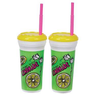 Gold Medal 5306 - Cups, Plastic 32 oz. Lemonade Print, 200 per case 