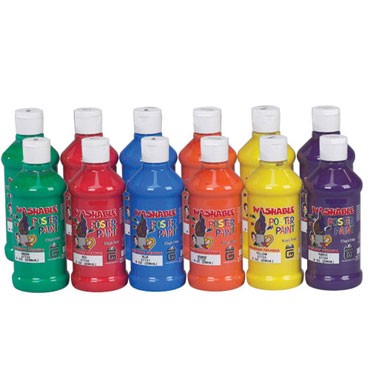 Gold Medal 7736 - Washable Paint Kit, 2 of Each Color, (12) 8 oz. bottles per case 