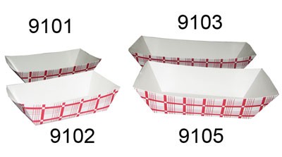 Gold Medal 9105 - Food Tray, 10'W x 6.5'D x 2.5'H, Red & White, (Case of 500) 