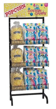Gold Medal 3699 - Black Display rack, for cotton candy, adjustable shelves, 56'H 