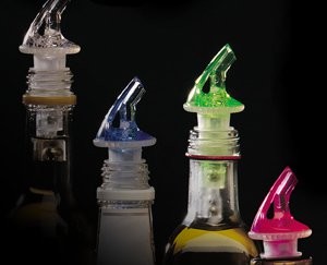 Precision Pourers 999HRA - Free pourer for Large/Gallon Bottles, Rum Amber, Sold per Dozen 