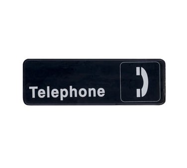 Update S39-28BK - Sign, 3' x 9', Telephone, white on black 