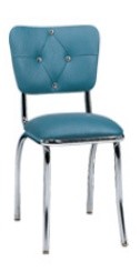 Vitro 921 DT - Classic Diner Chair, curved diamond tuft back, chrome buttons 