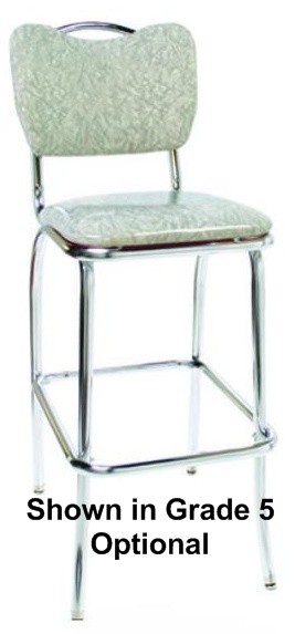 Vitro 921HB-BS - Classic stool, curved back, chrome finish 