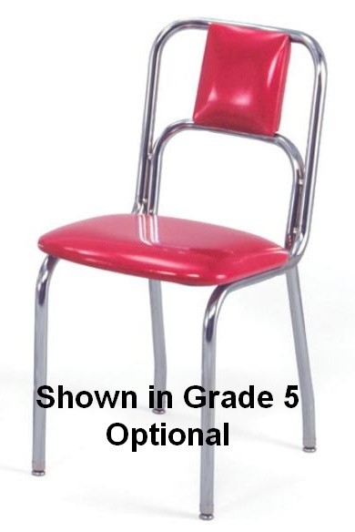 Vitro 934 - Classic chair, small curved back, chrome finish. 1' pulled seat. 