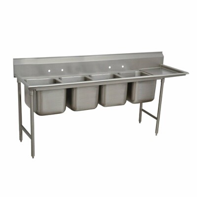 Advance Tabco 9-24-80-24R Four Compartment Sink 