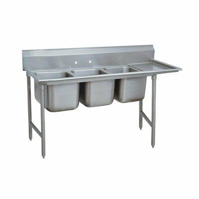 Advance Tabco 9-3-54-36R Three Compartment Sink 