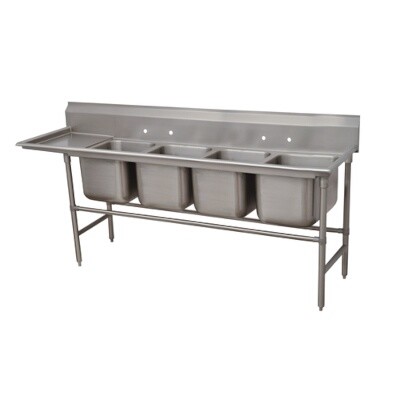 Advance Tabco 94-4-72-24L Four Compartment Sink 