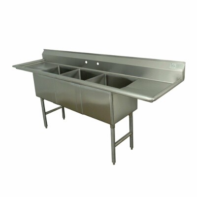 Advance Tabco FC-3-2424-24RL-X Three Compartment Sink 