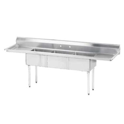 Advance Tabco FE-3-1824-24RL-X Three Compartment Sink 