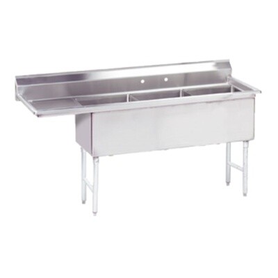 Advance Tabco FS-3-1824-24L Three Compartment Sink 