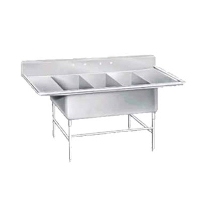 Advance Tabco K7-3-2030-24RL Three Compartment Sink 