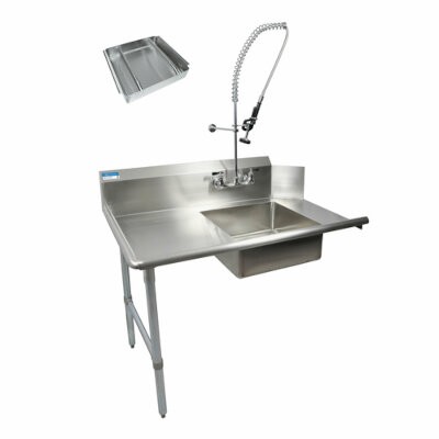 BK Resources BKSDT-60-L-SS-P3-G Soiled Dishtable 