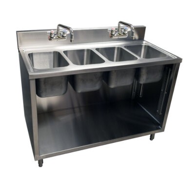 BK Resources CSTR5-4-1014-PG Four Compartment Sink 