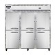 Continental 3RFFNSAHD - Reach-In Dual Temp Unit, three-section, half-height solid doors