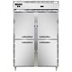 Continental D2RFNSAHD - Reach-In Dual Temp Unit, two-section, narrow half-height solid doors