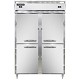 Continental D2RFSNSAHD - Reach-In Dual Temp Unit, two-section, shallow depth, narrow half-height solid doors