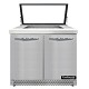 Continental SW36N12M-HGL-FB - Mighty Top Sandwich Prep Table with Glass Lid, 36