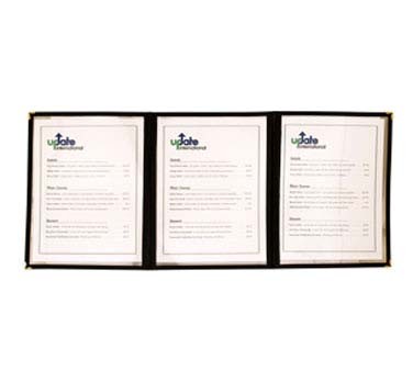 Update International MCV-3GR - Menu Cover, 9-1/4' x 12', triple fold, green vinyl binding 