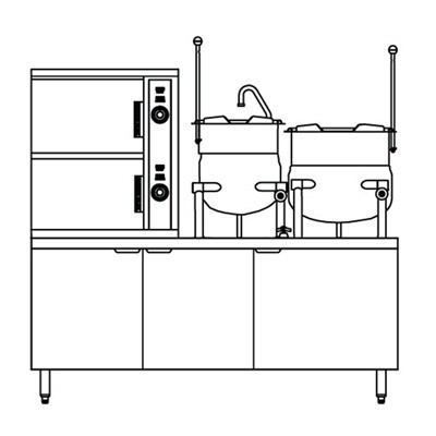 Crown ECX-10-6-10 Steamer Kettle Combination 