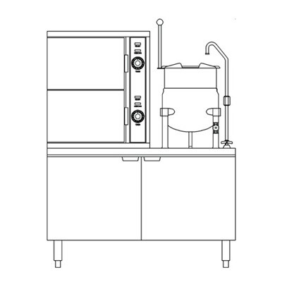 Crown ECX-2-6 Steamer Kettle Combination 