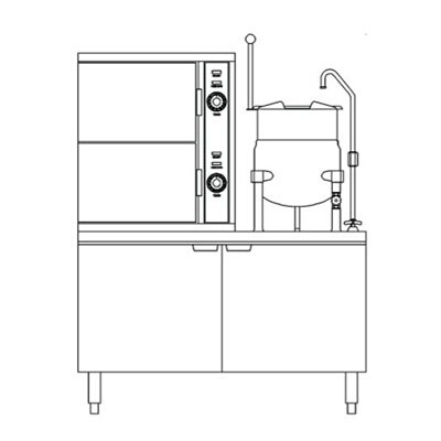 Crown GCX-2-10 Steamer Kettle Combination 