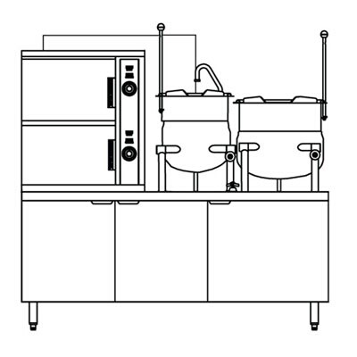 Crown GCX-2-6-6 Steamer Kettle Combination 