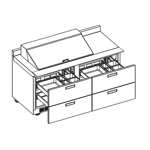 Delfield STD4460NP-8 Sandwich & Salad Prep Table 
