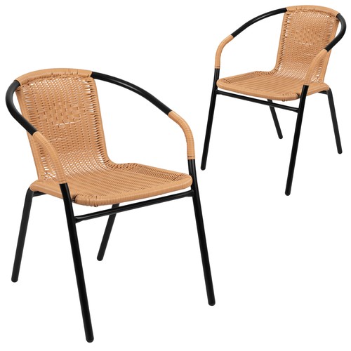 Flash Furniture 2-TLH-037-BGE-GG Outdoor Stacking Armchair 