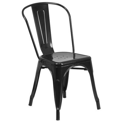 Flash Furniture CH-31230-BK-GG Outdoor Stacking Chair 