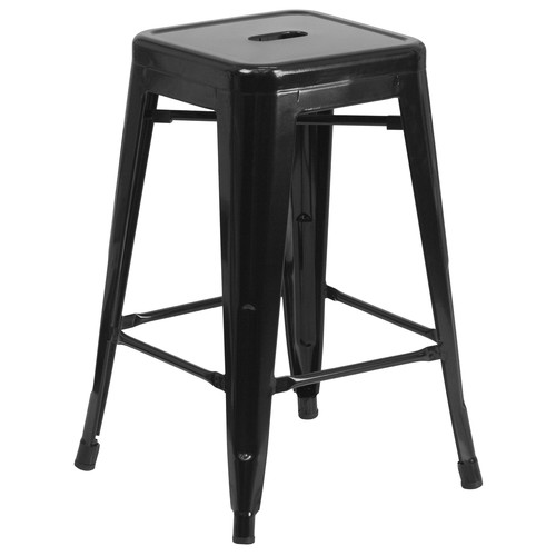 Flash Furniture CH-31320-24-BK-GG Stacking Bar Stool 
