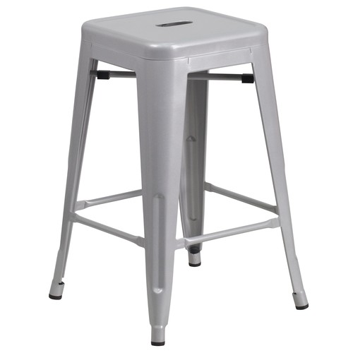 Flash Furniture CH-31320-24-SIL-GG Stacking Bar Stool 