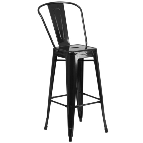 Flash Furniture CH-31320-30GB-BK-GG Outdoor Bar Stool 